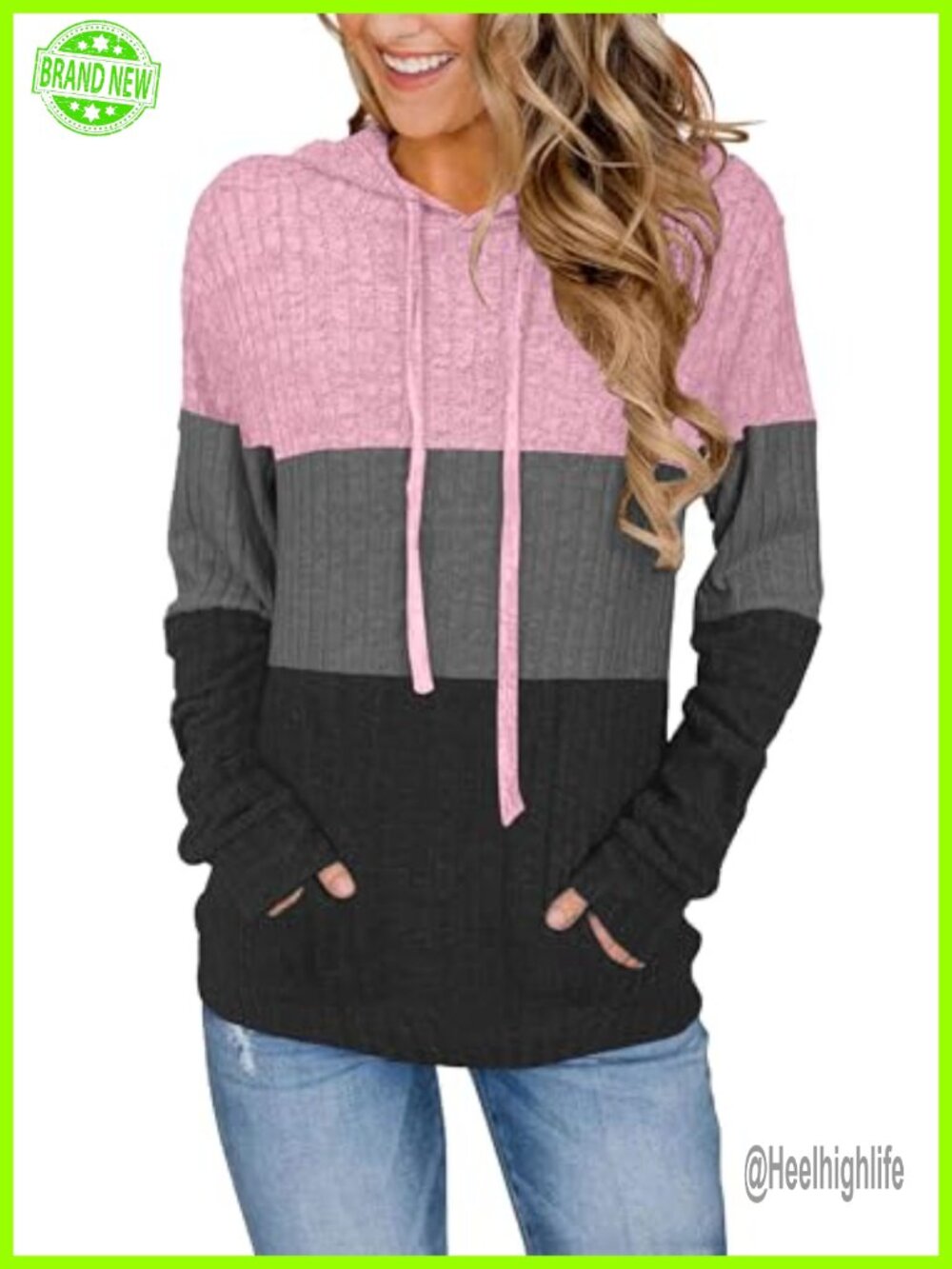 Women's Loose Fit Pullover Hoodie Drawstring Kangaroo Pocket Sweatshirt